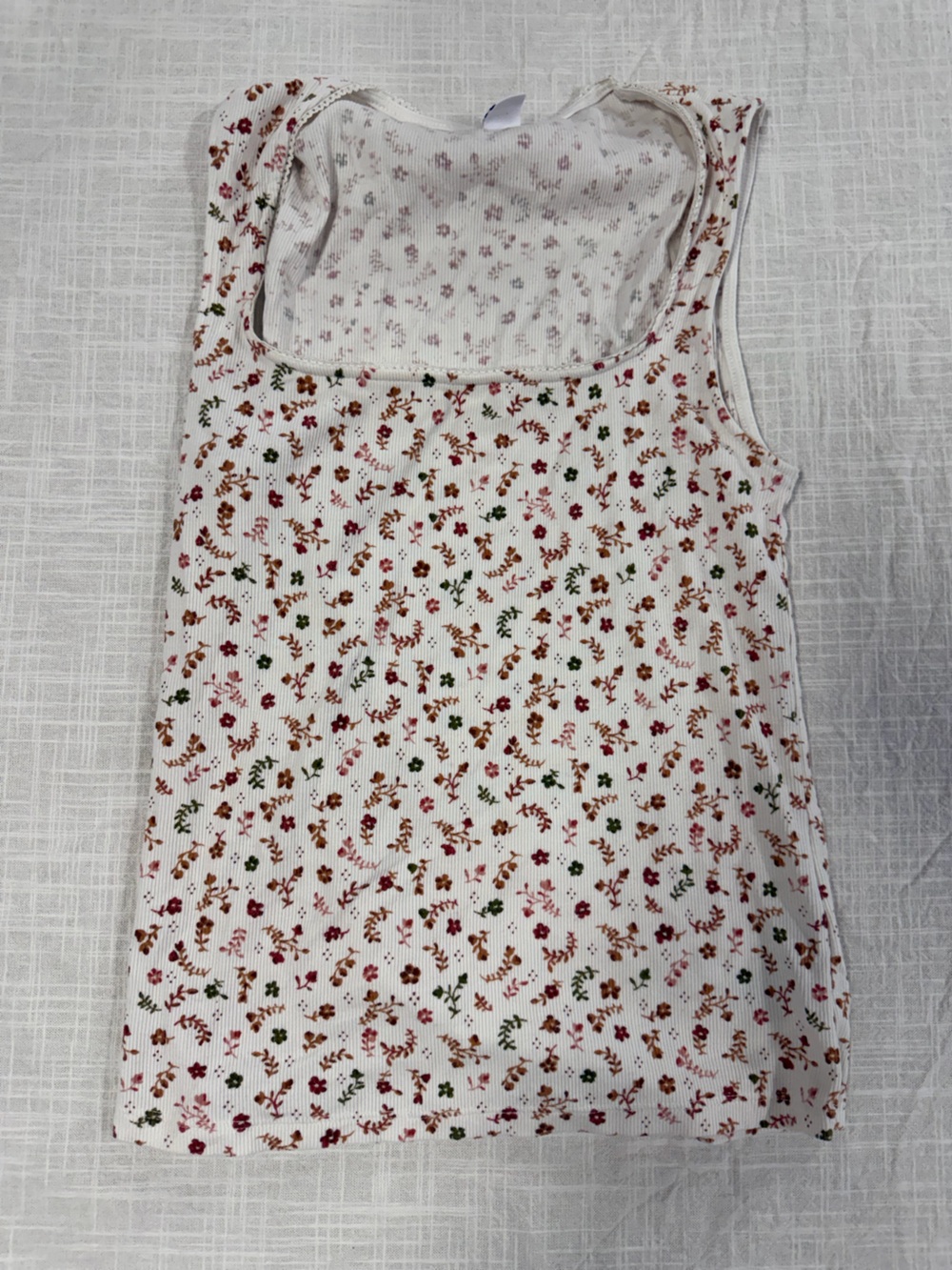 Old Navy White Floral Ribbed Leggings - Pink, Brown & Green